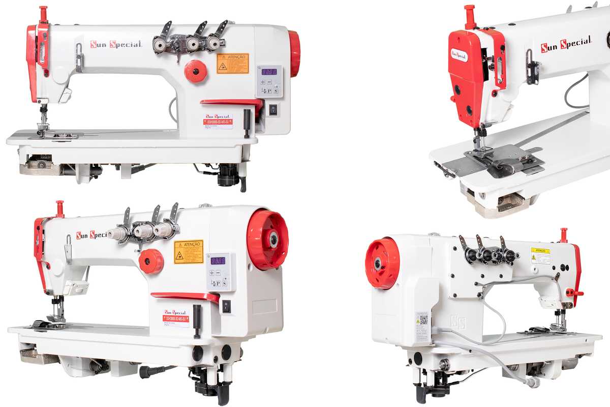 Máquina Costura Industrial Reta Ponto Corrente 03 Agulhas SSH3800-3D-MS-SU 220V - Sun Special