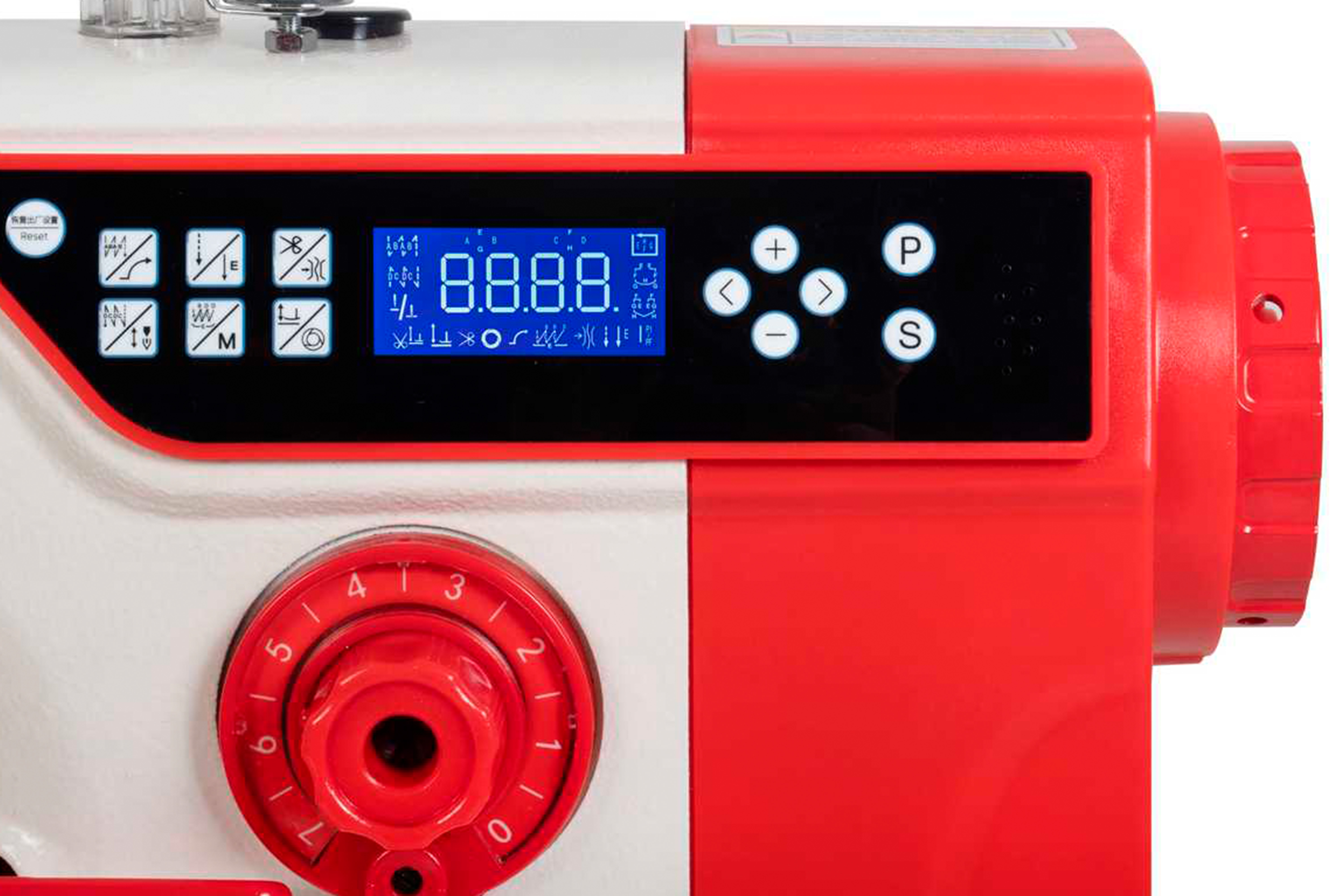 Máquina Costura Industrial Reta Eletrônica Direct Drive SS18D4-H-PR-QI Vermelha - Sun Special