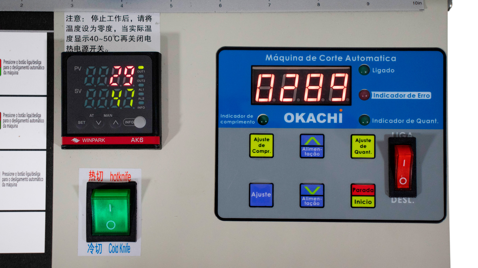 Máquina Corte de Fita Quente e Frio 100mm OK-110LR 220V - Okachi