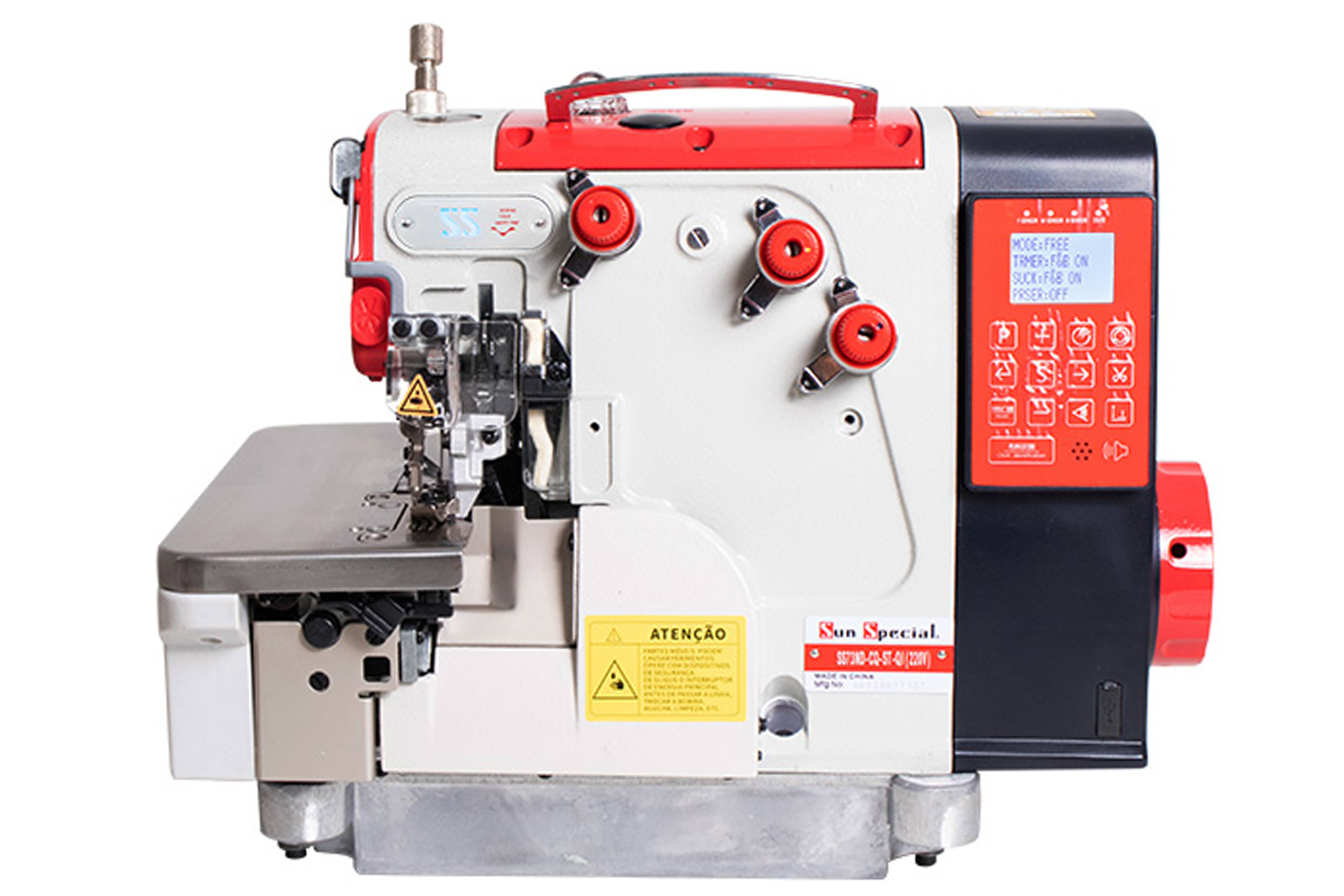 Máquina Costura Industrial Overlock Eletrônica com Sucção SS73ND-CQ-ST-QI 220V - Sun Special