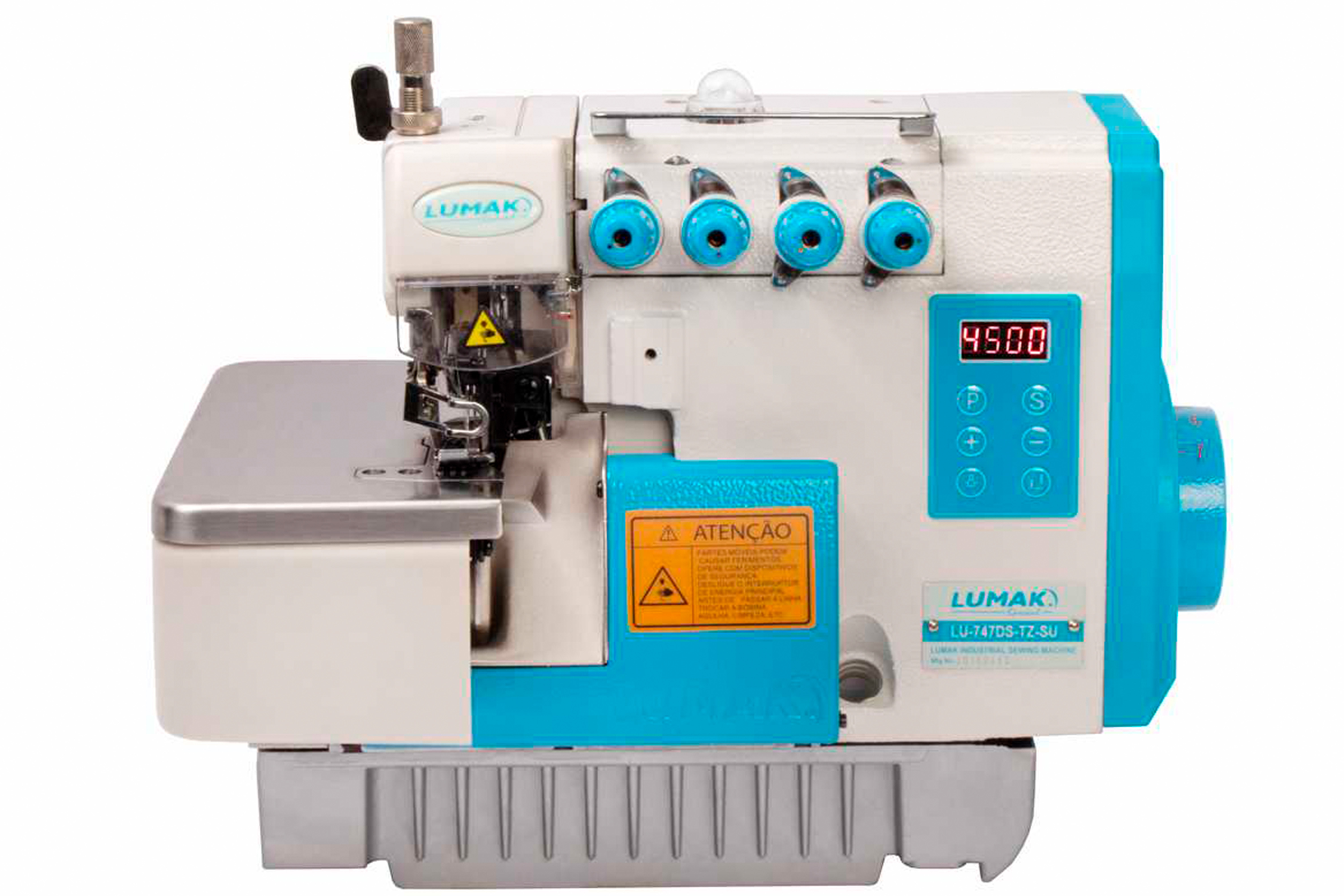 Máquina Costura Overlock Ponto Cadeia Direct Drive LU747DS-TZ-SU Azul 220V - Lumak