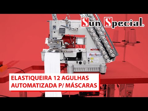Máquina Costura Industrial Elastiqueira Cilíndrica 12 Agulhas SSTC118-12064-DP-H-SU Sun Special