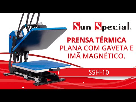 Prensa Térmica com Gaveta e Imã - 38X38 Azul 1800w 220v 60Hz SSH-10A Sun Special