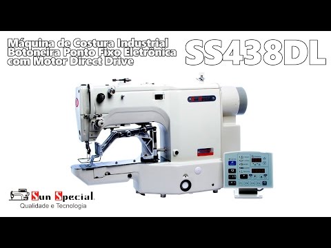 Máquina Costura Industrial Botoneira Eletrônica SS-438D-ABF Sun Special