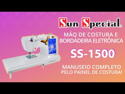 Máquina Costura E Bordado Doméstica Ss-1500 Bivolt Eletrônica Branca - Sun Special